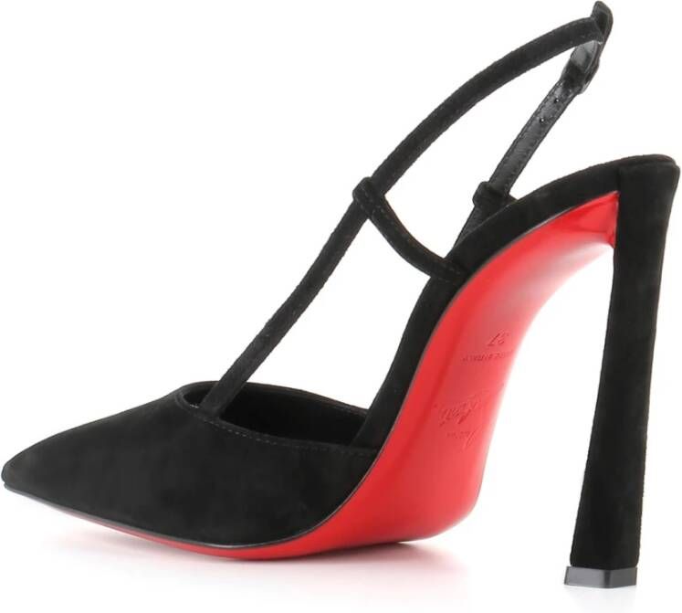 Christian Louboutin Zwarte Suède Hakken Pumps Black Dames