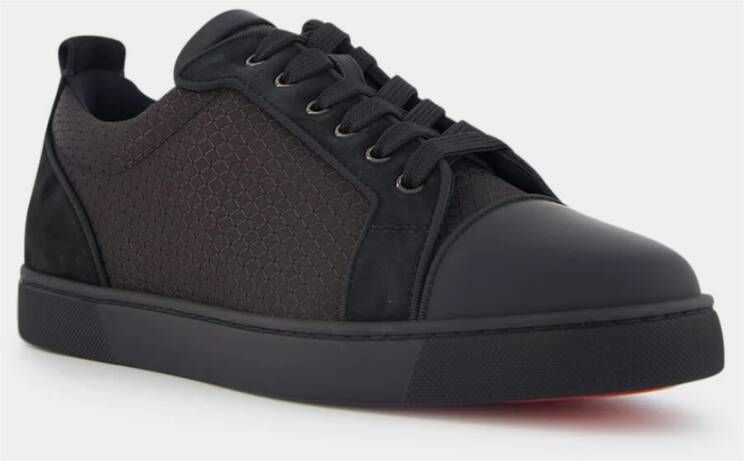 Christian Louboutin Zwarte Suède Leren Sneakers Black Heren