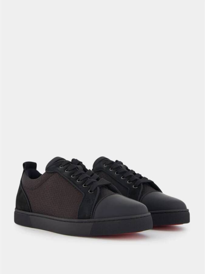 Christian Louboutin Zwarte Suède Leren Sneakers Black Heren