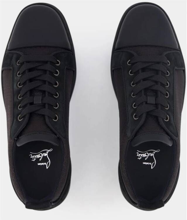 Christian Louboutin Zwarte Suède Leren Sneakers Black Heren