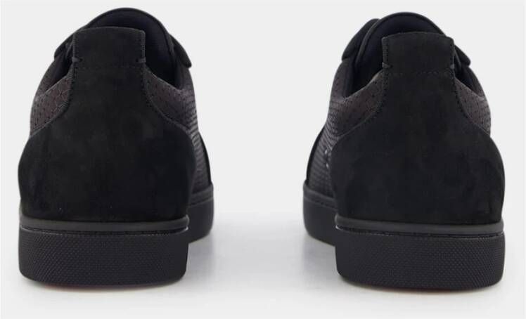 Christian Louboutin Zwarte Suède Leren Sneakers Black Heren