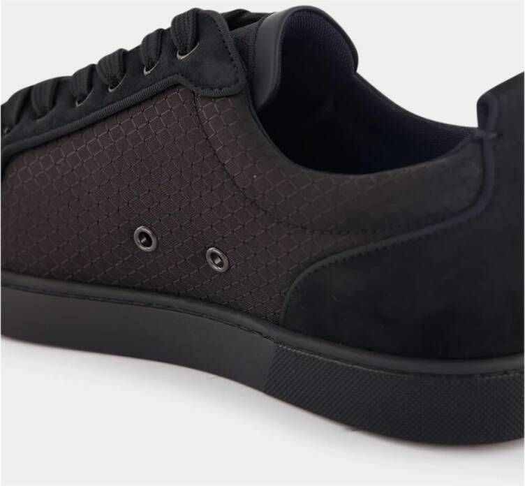 Christian Louboutin Zwarte Suède Leren Sneakers Black Heren