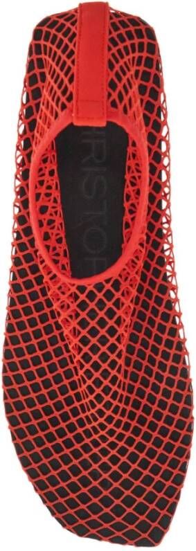 Christopher Esber Mesh Ballet Flats met Square Toe Red Dames