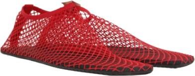 Christopher Esber Rode Mesh Vierkante Neus Platte Schoenen Red Dames