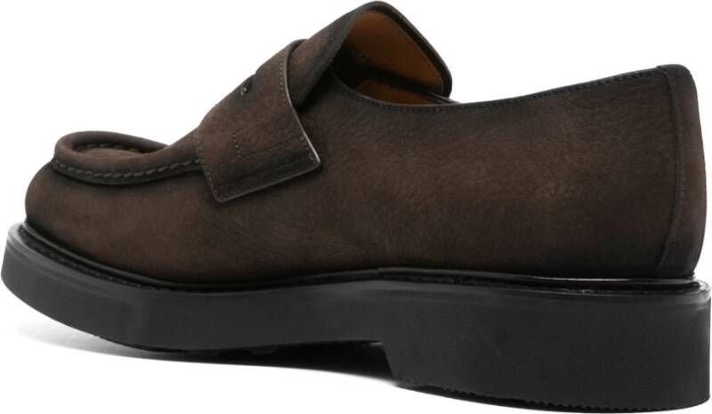 Church's Bruine Platte Mocassin Rubberen Zool Schoenen Brown Heren