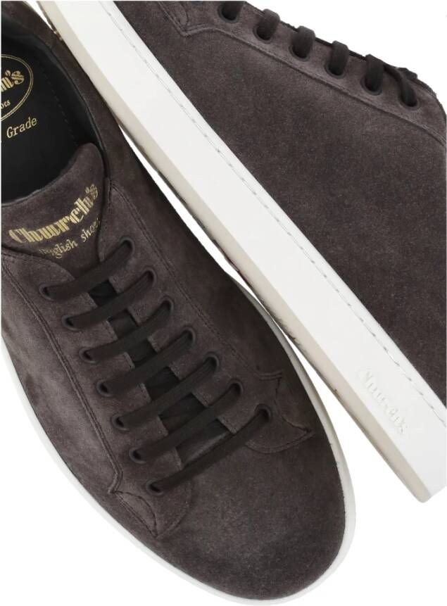 Church's Bruine Suède Leren Sneakers Ronde Neus Brown Heren