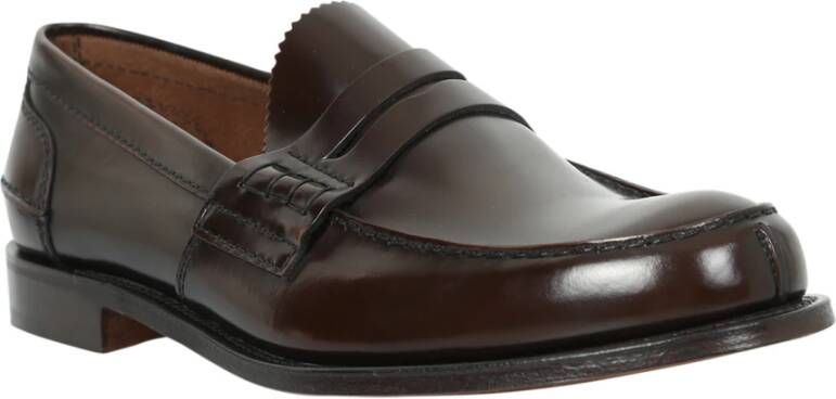 Church's Ebony Leren Loafers Ronde Neus Instapper Brown Heren