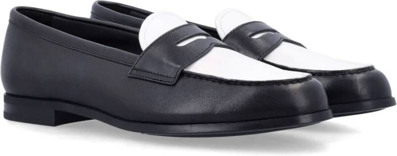 Church's Tweekleurige Leren Loafers Zwart Ivoor Black Dames