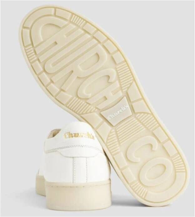 Church's Witte Leren Sneakers Beige Rubberen Zool White Heren