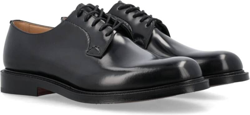 Church's Zwarte Leren Derby Schoenen Black Heren