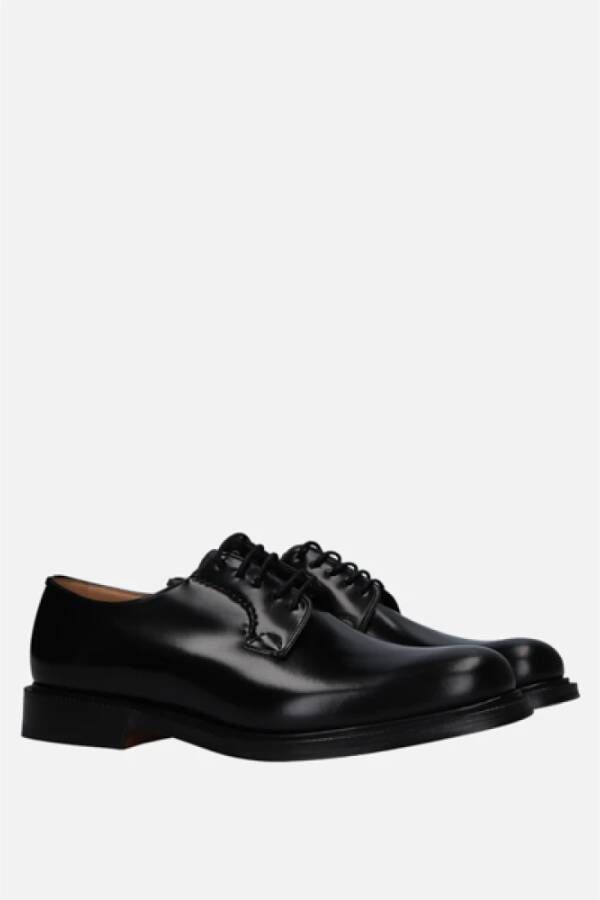 Church's Zwarte geborsteld leren Derby schoenen Black Heren