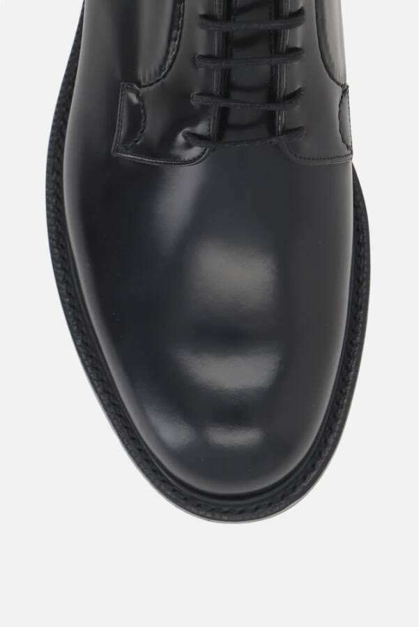 Church's Zwarte leren Derby platte schoenen Black Heren