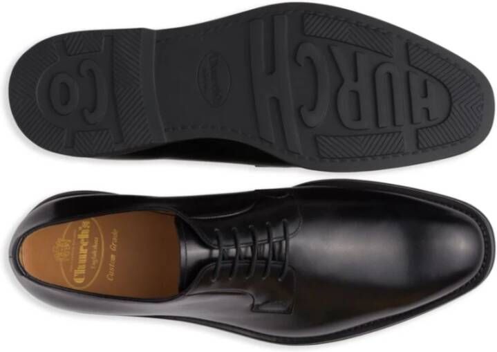 Church's Zwarte Leren Derby Schoenen Vetersluiting Black Heren