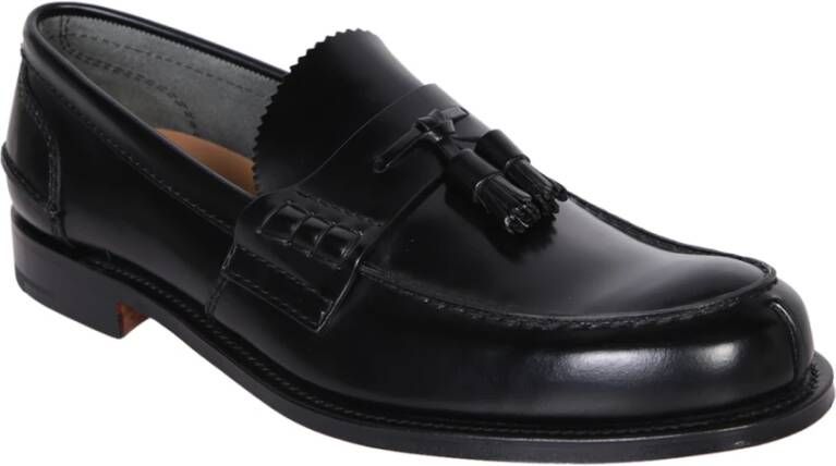 Church's Zwarte Leren Loafers Elegante Kwast Black Heren