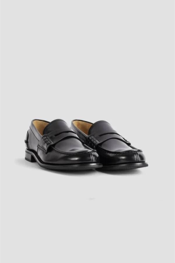 Church's Zwarte leren loafers handgemaakt in Italië Black Dames