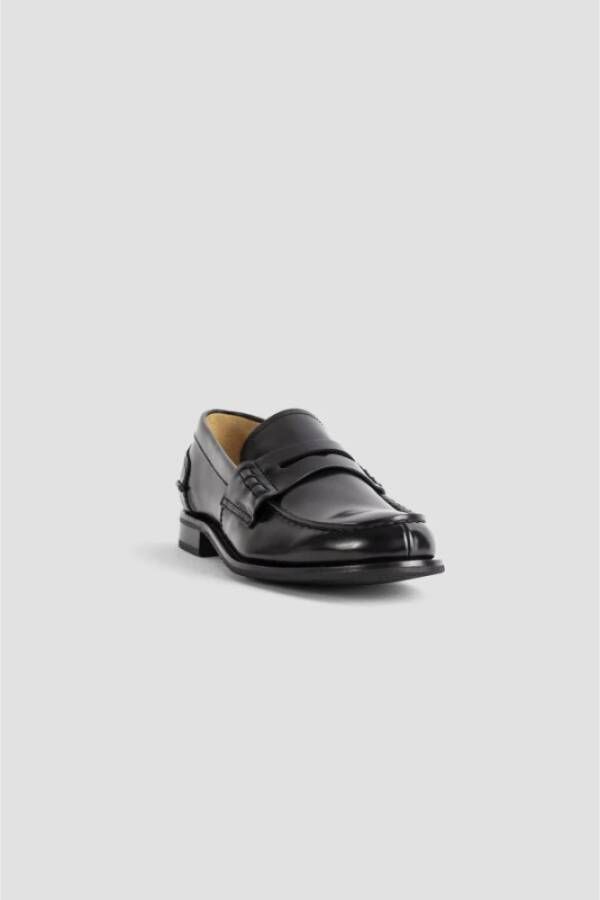 Church's Zwarte leren loafers handgemaakt in Italië Black Dames