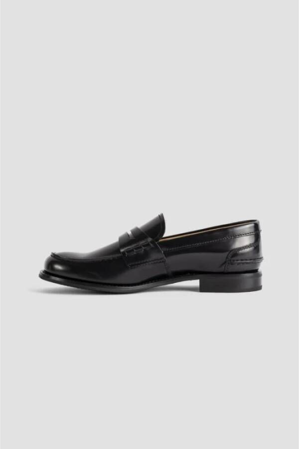 Church's Zwarte leren loafers handgemaakt in Italië Black Dames