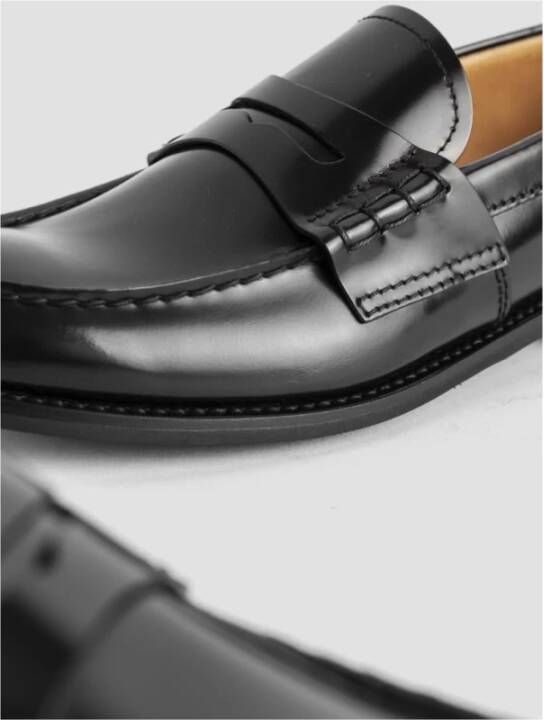 Church's Zwarte leren loafers handgemaakt in Italië Black Dames