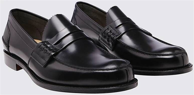 Church's Zwarte leren loafers met lage hak Black Heren