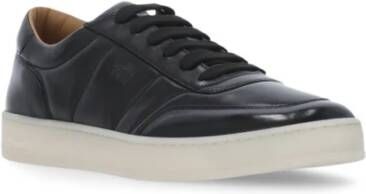 Church's Zwarte Leren Sneakers Ronde Neus Logo Black Heren