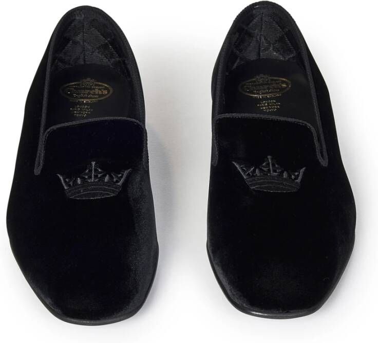 Church's Zwarte Loafer Schoenen Elegant Kroon Borduurwerk Black Heren