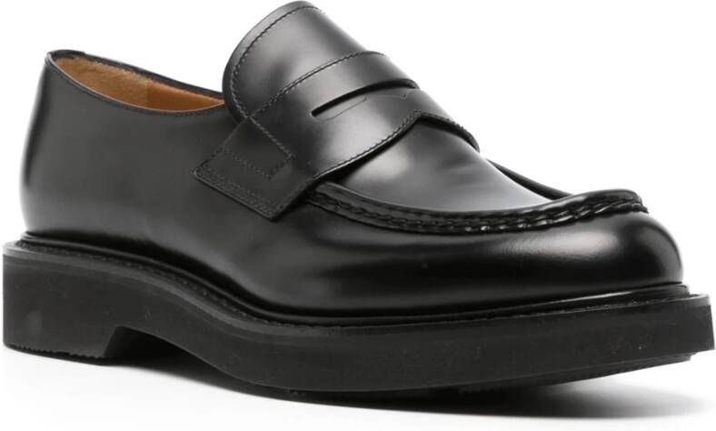 Church's Zwarte platte mocassins met rubberen zool Black Heren