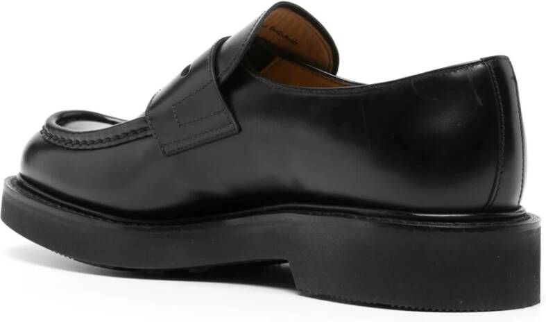 Church's Zwarte platte mocassins met rubberen zool Black Heren