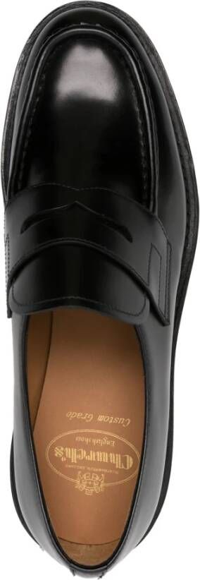 Church's Zwarte platte mocassins met rubberen zool Black Heren