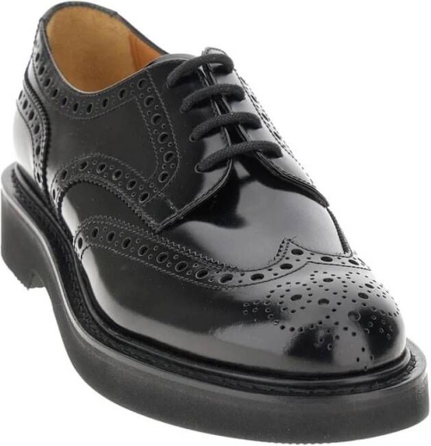 Church's Zwarte platte schoenen met rubberen zool Black Heren