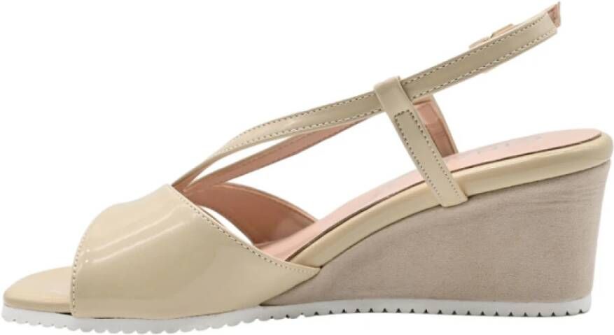 Cinzia Soft Beige Sleehak Sandalen Beige Dames