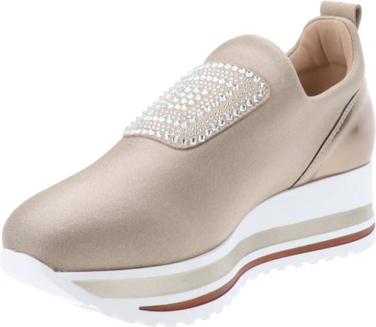 Cinzia Soft Comfortabele Stoffen Sneakers Beige Dames