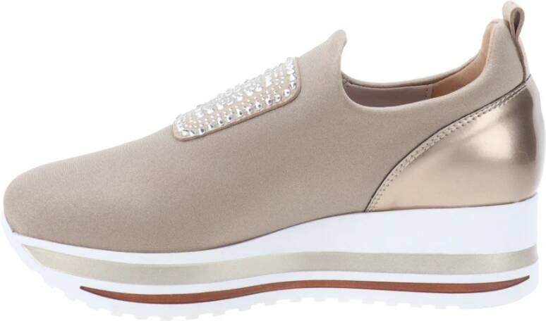 Cinzia Soft Comfortabele Stoffen Sneakers Beige Dames