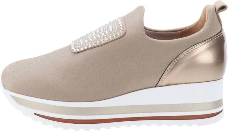 Cinzia Soft Comfortabele Stoffen Sneakers Beige Dames