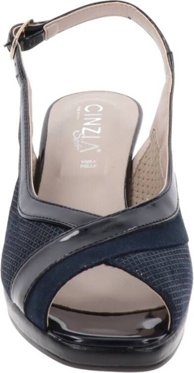 Cinzia Soft Dames Hakken Schoenen met Gesp Sluiting Blue Dames