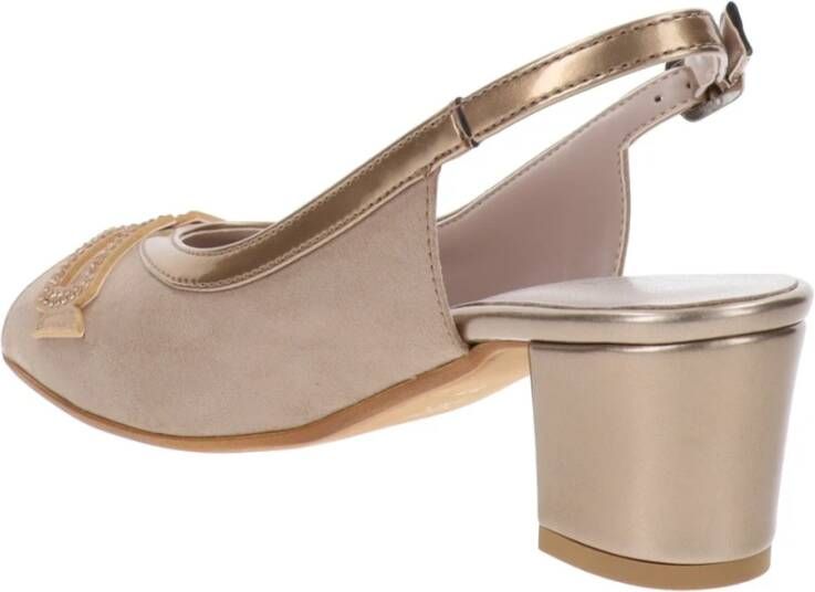 Cinzia Soft Dames Hakken Schoenen Van Imitatieleer En Stof Beige Dames