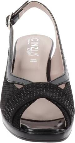 Cinzia Soft Dames Hakken Schoenen van Kunstleer en Stof Black Dames