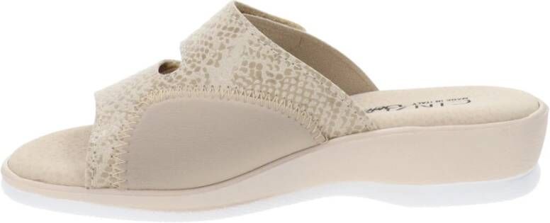 Cinzia Soft Dames Pantoffels van Kunstleer en Stof Beige Dames