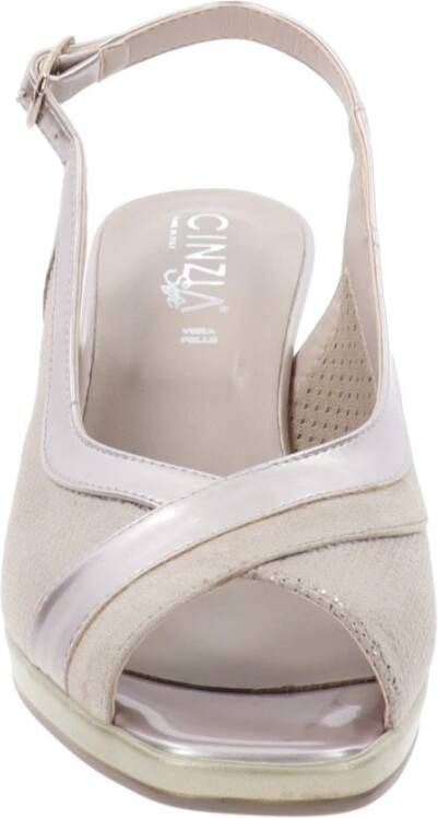 Cinzia Soft Hoge hakken schoenen van imitatieleer met gespsluiting Beige Dames