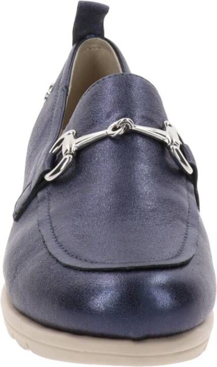 Cinzia Soft Leren Dames Mocassins Slip-On Stijl Blue Dames