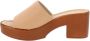 Cinzia Soft Leren Damesandalen Slip-On Sluiting Beige Dames - Thumbnail 5