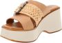 Cinzia Soft Leren Dames Sandalen Slip-On Sluiting Brown Dames - Thumbnail 4