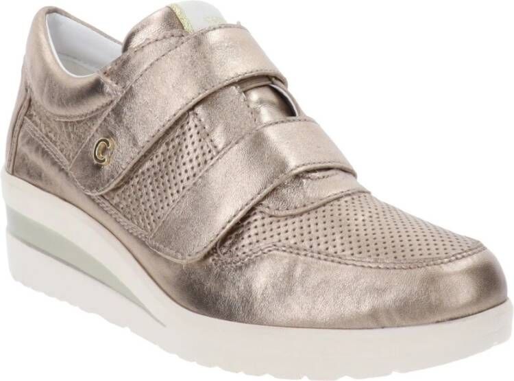 Cinzia Soft Leren Dames Sneakers Brown Dames