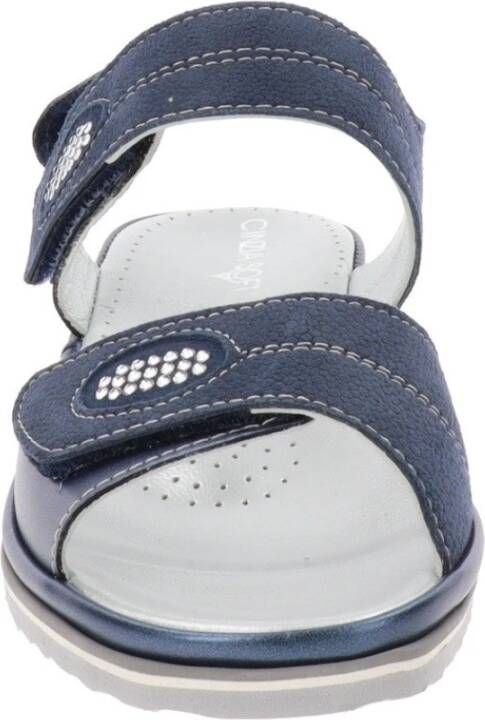 Cinzia Soft Leren Damesandalen Comfort Stijl Blue Dames