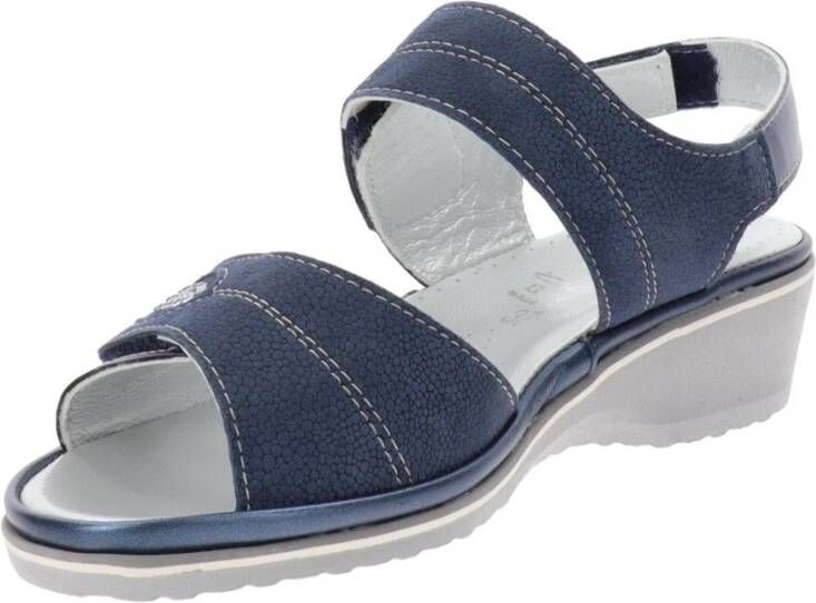 Cinzia Soft Leren Damesandalen Comfort Stijl Blue Dames