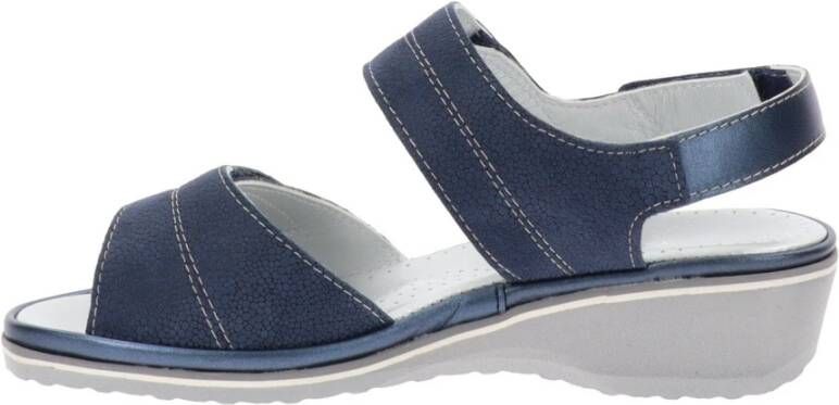 Cinzia Soft Leren Damesandalen Comfort Stijl Blue Dames