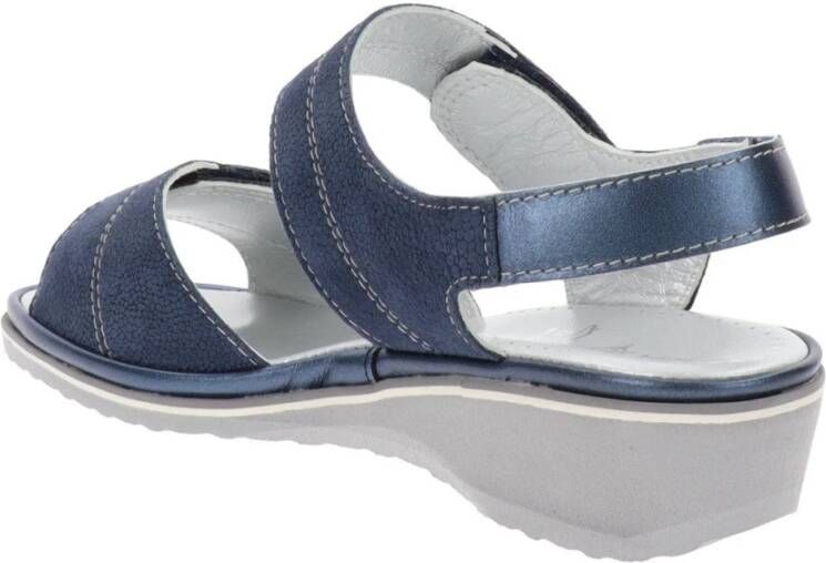 Cinzia Soft Leren Damesandalen Comfort Stijl Blue Dames