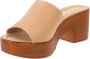 Cinzia Soft Leren Damesandalen Slip-On Sluiting Beige Dames - Thumbnail 4