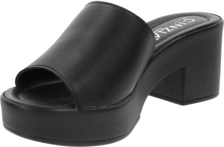 Cinzia Soft Leren Damesandalen Slip-On Sluiting Black Dames