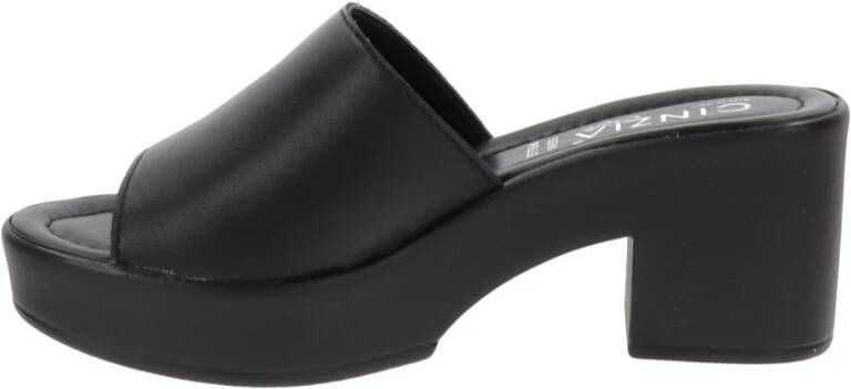 Cinzia Soft Leren Damesandalen Slip-On Sluiting Black Dames