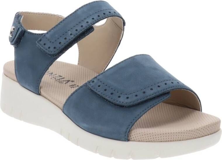 Cinzia Soft Leren Damesandalen Stijlvol Comfort Blue Dames